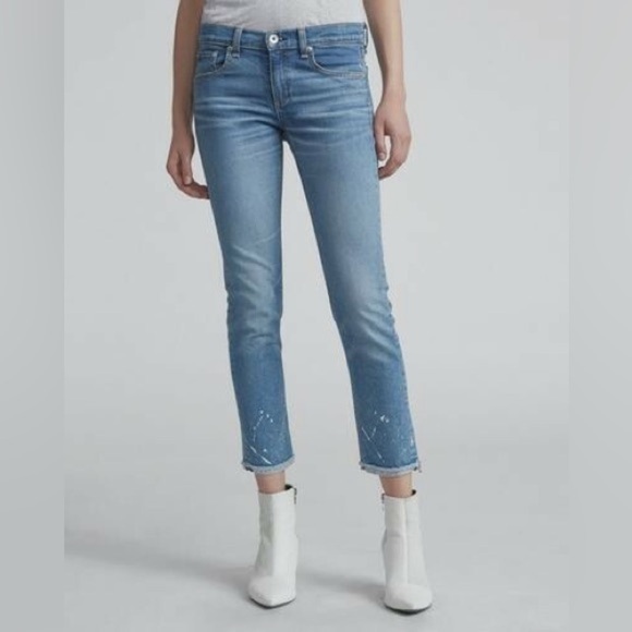 Rag & Bone Dre Capri Jeans in Paint Splatter Bulwarks Wash Size 31 - Picture 1 of 10